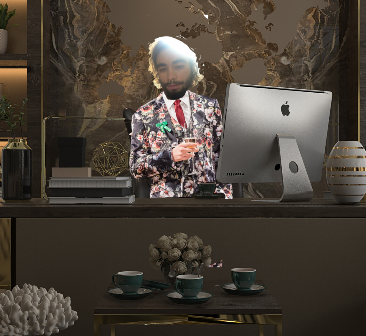 Richard Šenko working at a desk
